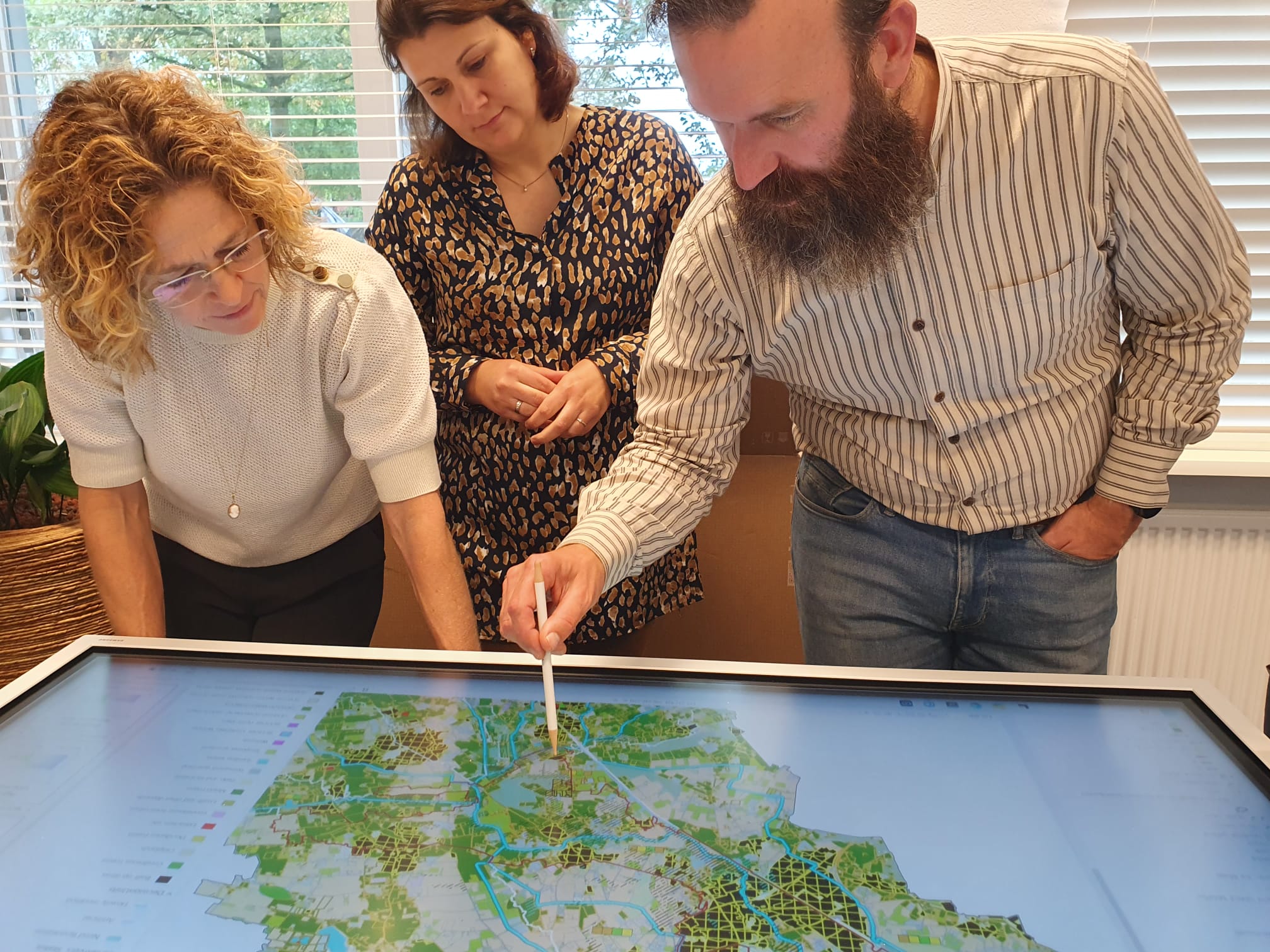 Participants using the geodesign tool